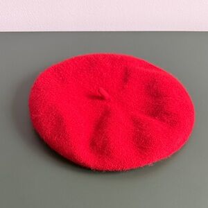Chic Red Wool Beret